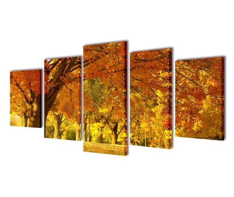 Zidne Slike na Platnu Set s Printom Drvo Javora 100 x 50 cm 