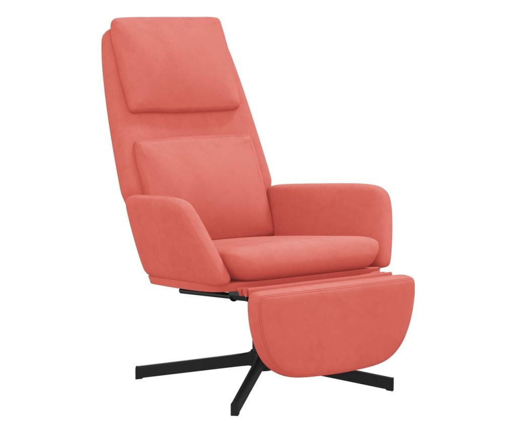 Sedežna garnitura z taburejem, roza, žamet - 3