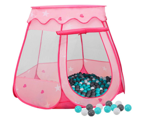 Dječji šator za igru s 250 loptica ružičasti 102 x 102 x 82 cm