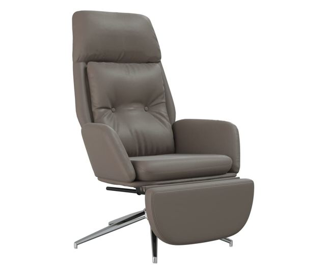 Scaun relaxare cu taburet maro piele naturală/piele ecologică