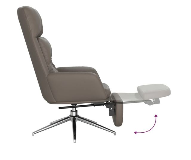 Scaun relaxare cu taburet maro piele naturală/piele ecologică