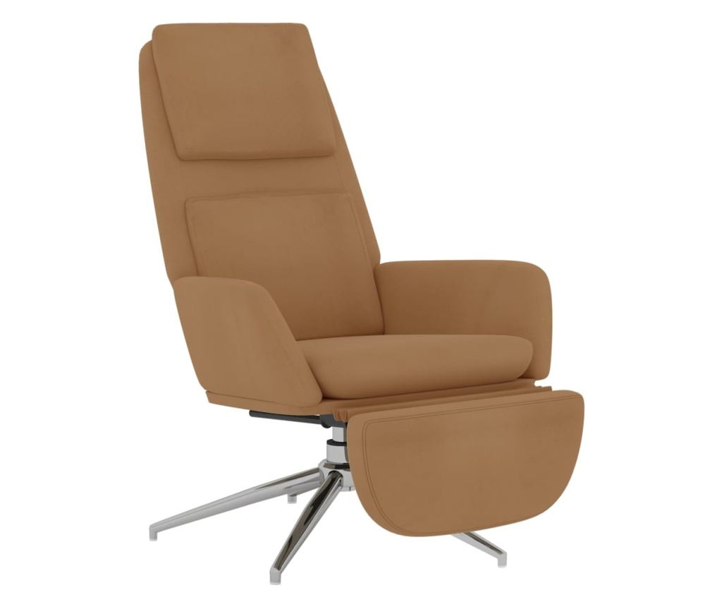 Sedež za sprostitev s taburejem, siva taupe, mikrovlakna - 3