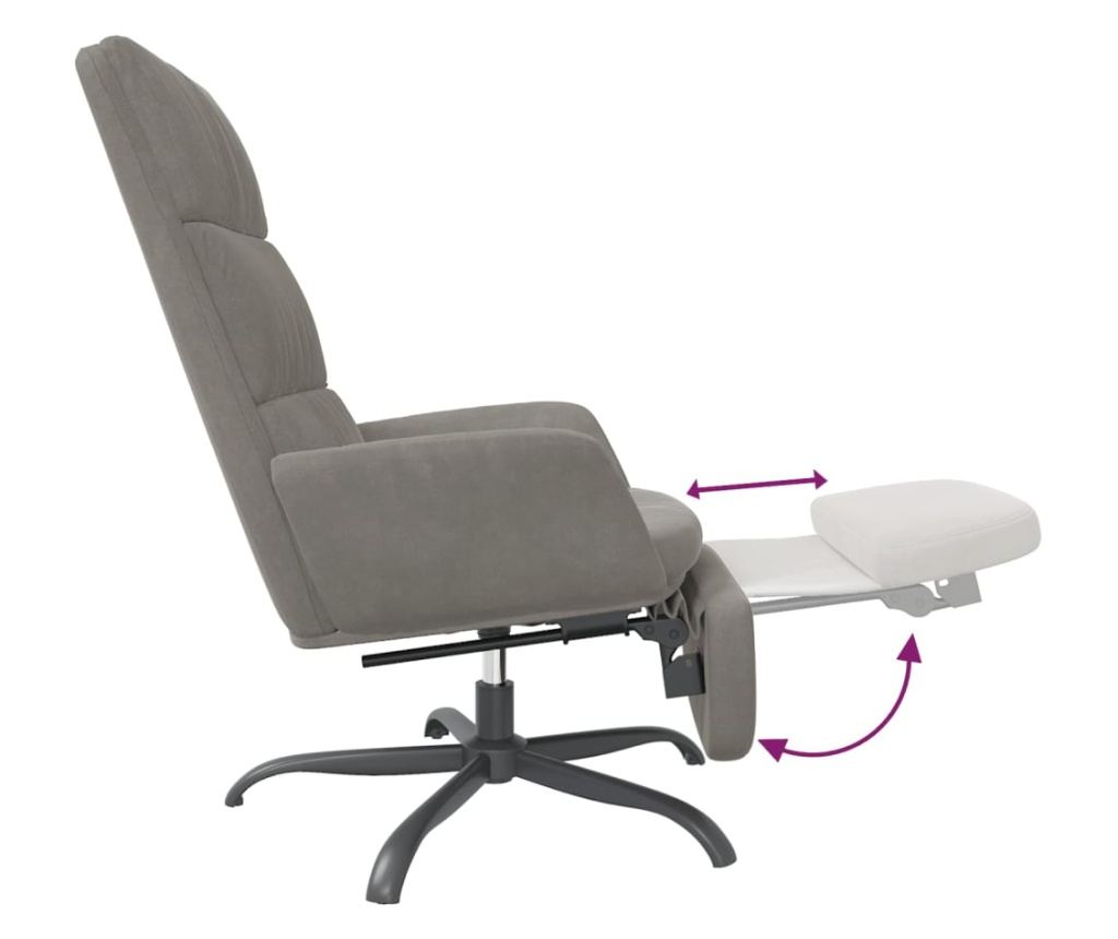 Sedežna garnitura z taburejem, svetlo siva, žamet - 7