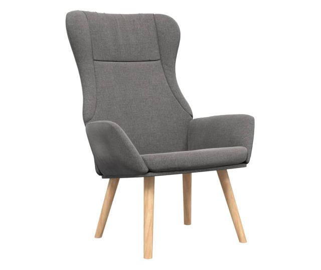 Sedežna garnitura za sprostitev s taburejem, svetlo siva, tekstil