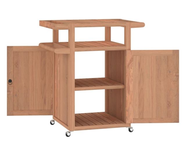 Бар количка 70x50x90 см тиково дърво масив