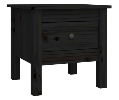 fekete tömör fenyőfa kisasztal 40 x 40 x 39 cm