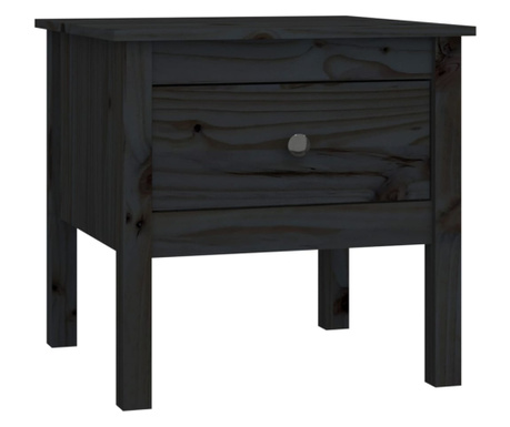 fekete tömör fenyőfa kisasztal 50 x 50 x 49 cm