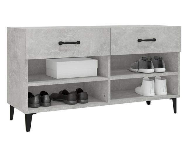 Ormarić za cipele boja betona 102x35x55 cm konstruirano drvo