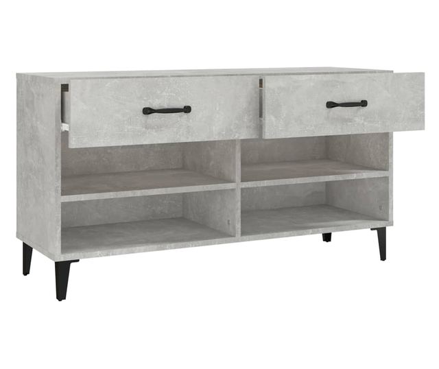 Ormarić za cipele boja betona 102x35x55 cm konstruirano drvo