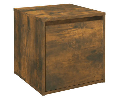 Кутия с чекмедже, опушен дъб, 40,5x40x40 см, инженерно дърво