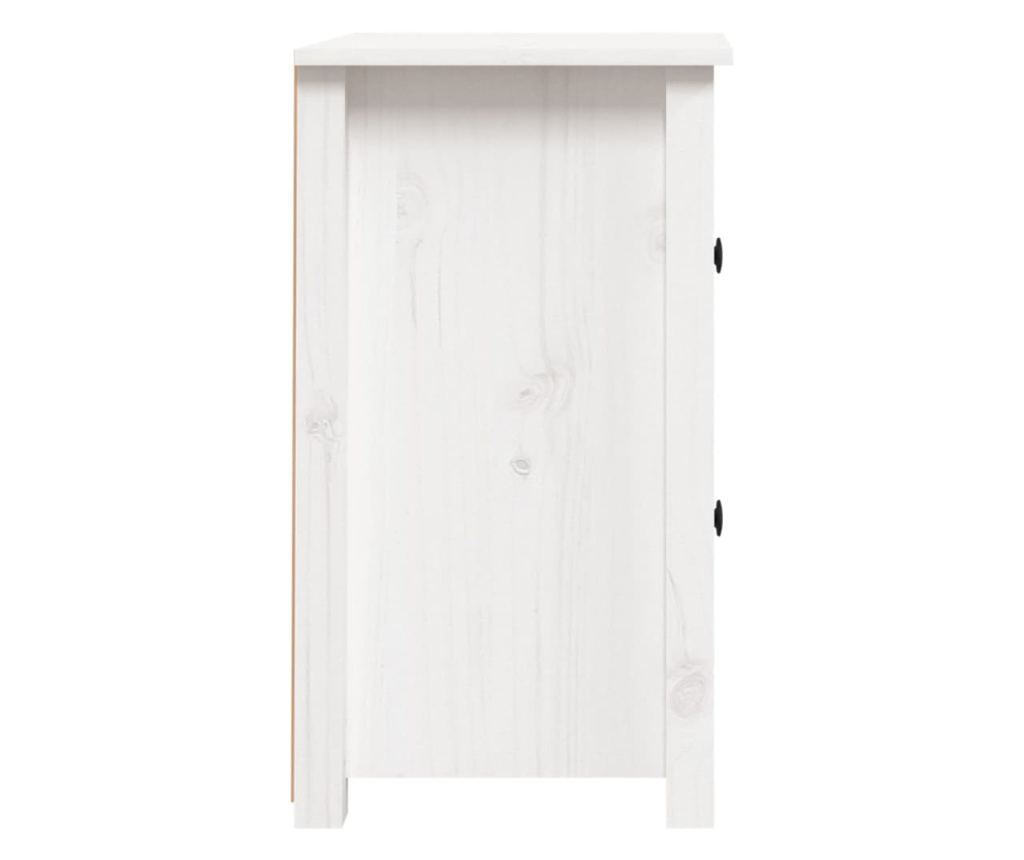 Κομοδίνο, 2 τεμ., λευκό, 40x35x61,5 εκ., μασίφ ξύλο πεύκου - 5