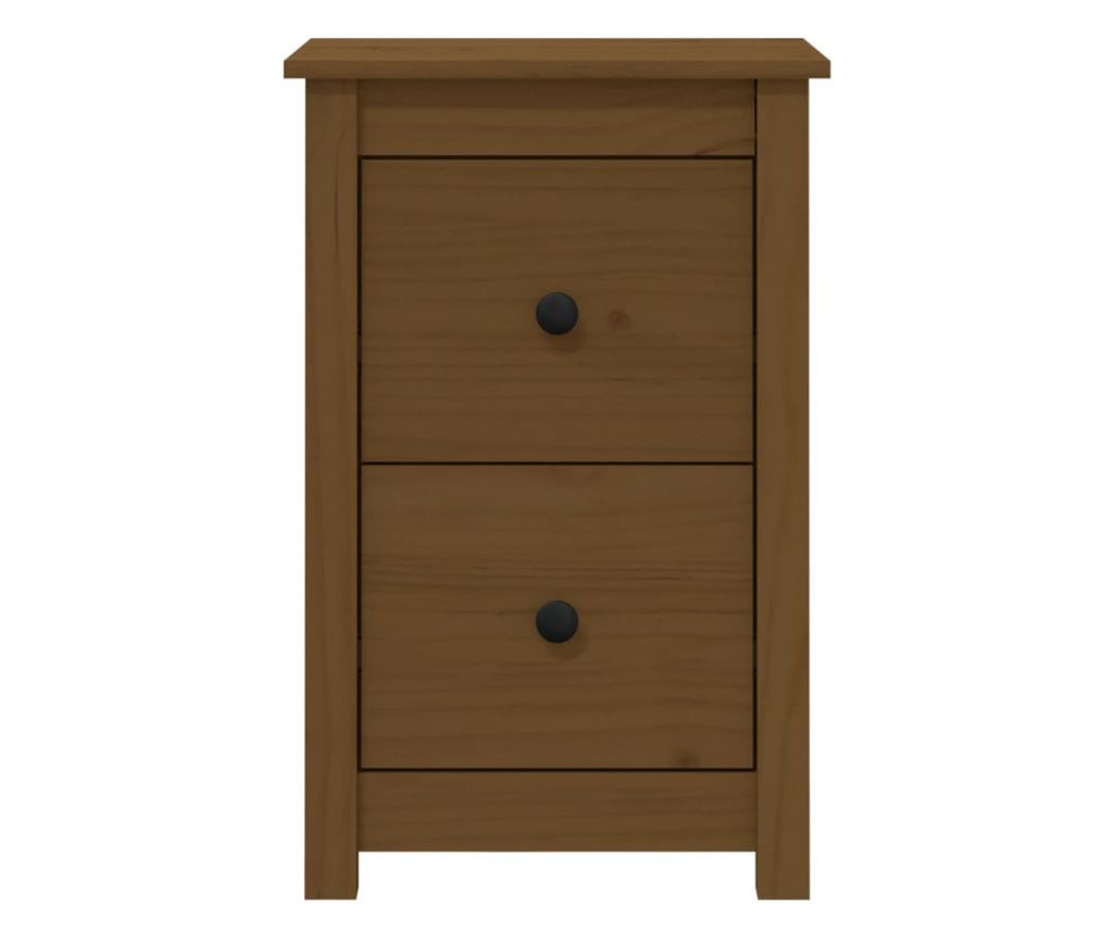 Κομοδίνο, μελί καφέ, 40x35x61,5 εκ., μασίφ ξύλο πεύκου - 3