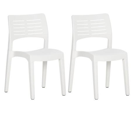 Градински столове 2 бр бели полипропилен