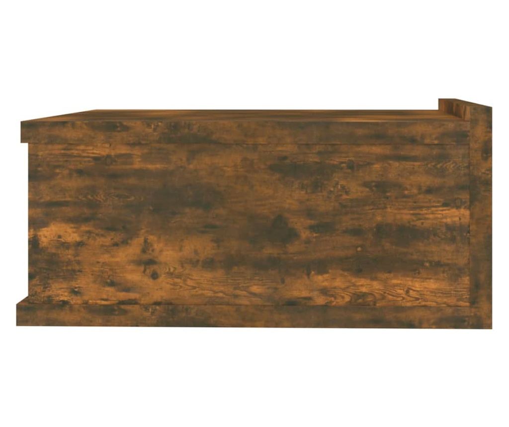 Επιπλέοντο Κομοδίνο, Καπνιστός Δρυς, 40x30x15 εκ. Επεξεργασμένο Ξύλο - 8