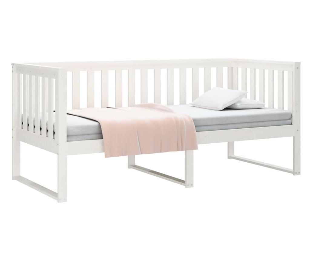 Dnevni krevet, bijela, 90x200 cm, masivna borovina - 3