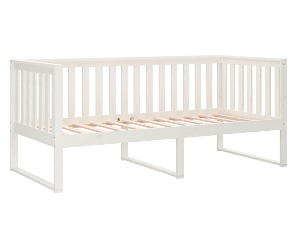 Dnevni krevet, bijela, 90x200 cm, masivna borovina - 7