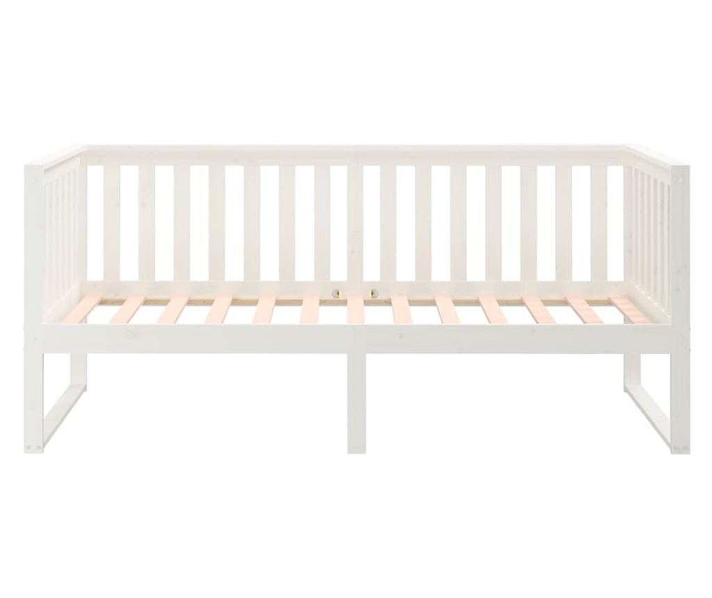 Dnevni krevet, bijela, 90x200 cm, masivna borovina - 8