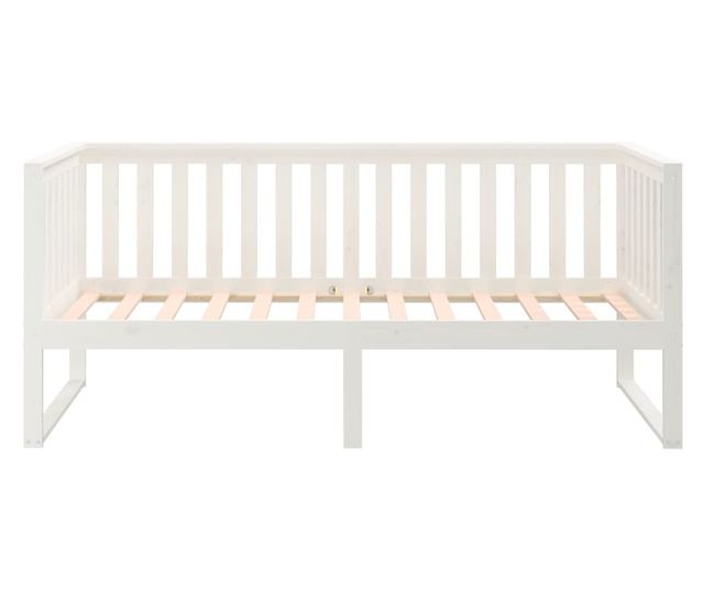 Дневно легло, бяло, 90x200 см, масивна борoва дървесина