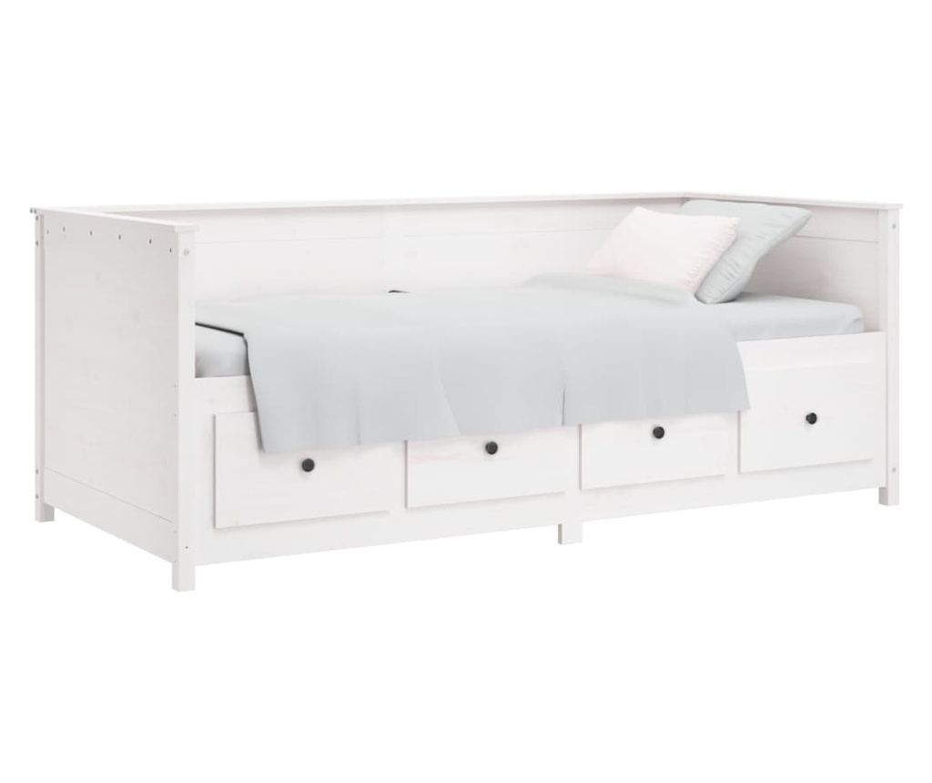 Daybed, λευκό, 80x200 εκ., μασίφ ξύλο πεύκου - 3
