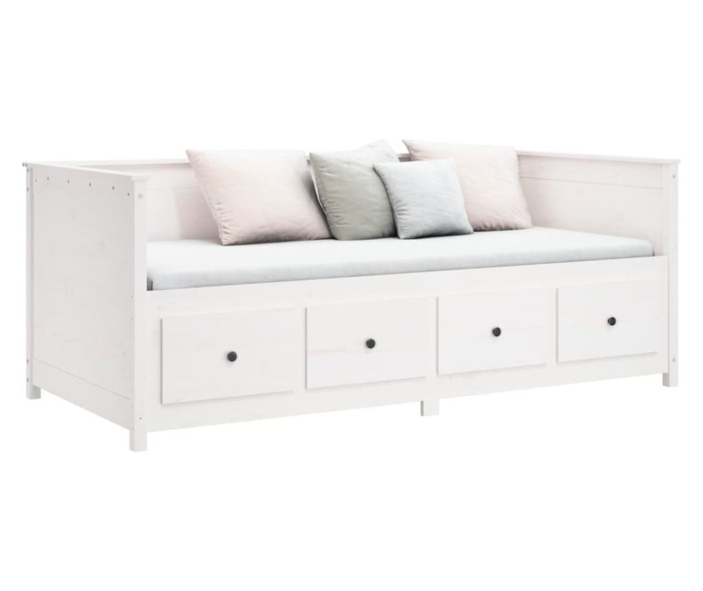 Daybed, λευκό, 80x200 εκ., μασίφ ξύλο πεύκου - 6