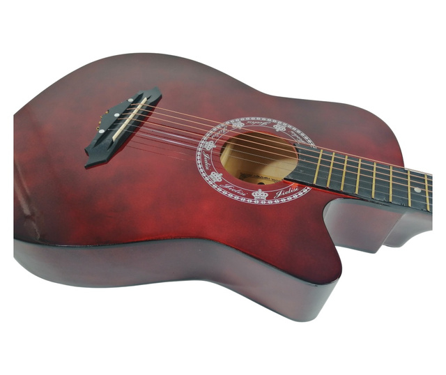 Klasszikus gitár IdeallStore®, 95 cm, fa, Cutaway, bordó, tokkal együtt, bordó színű