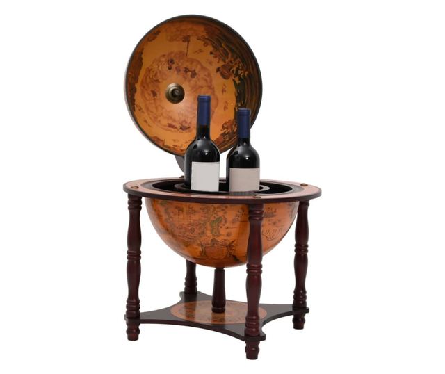 Bar tip glob pământesc stativ sticle de vin, maro lemn eucalipt