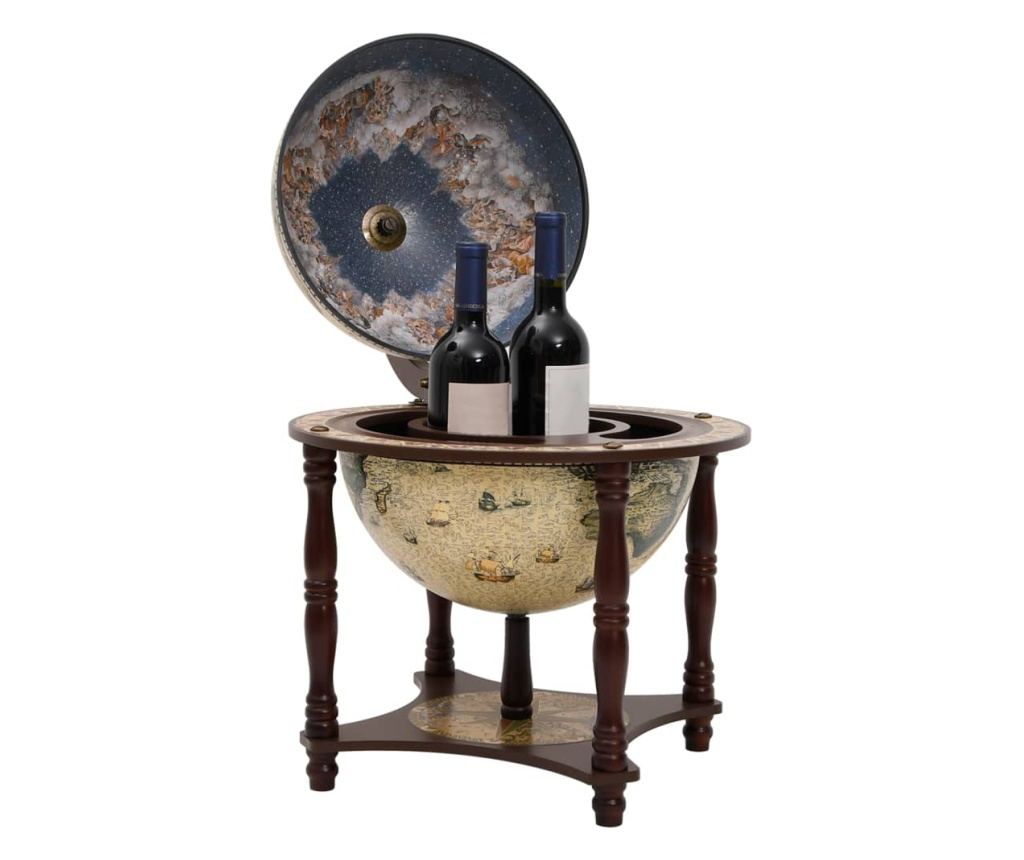 Bar tip glob pământesc stativ sticle de vin, maro lemn eucalipt - 3