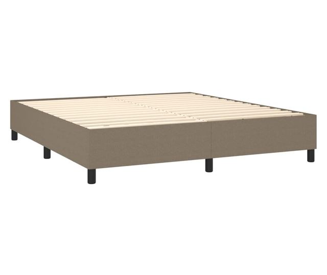 Боксспринг легло с матрак, таупе сиво, 160x200 см текстил