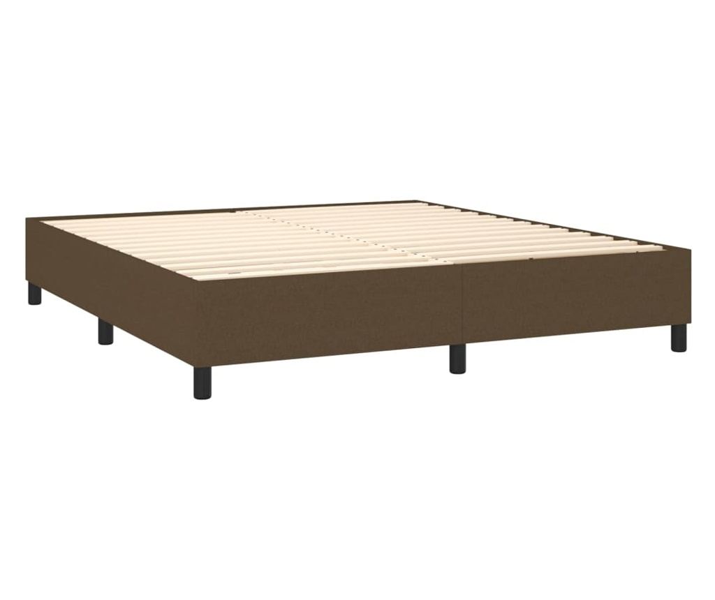 Upholstered bed with mattress and LED, dark brown, 180x200 cm, textile - 5