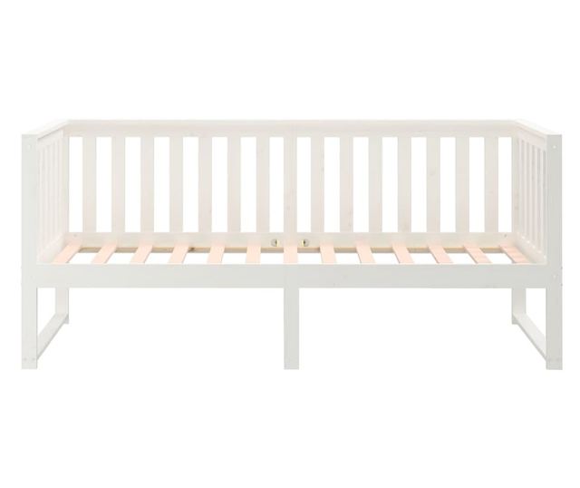 Дневно легло, бяло, 80x200 см, масивна борoва дървесина