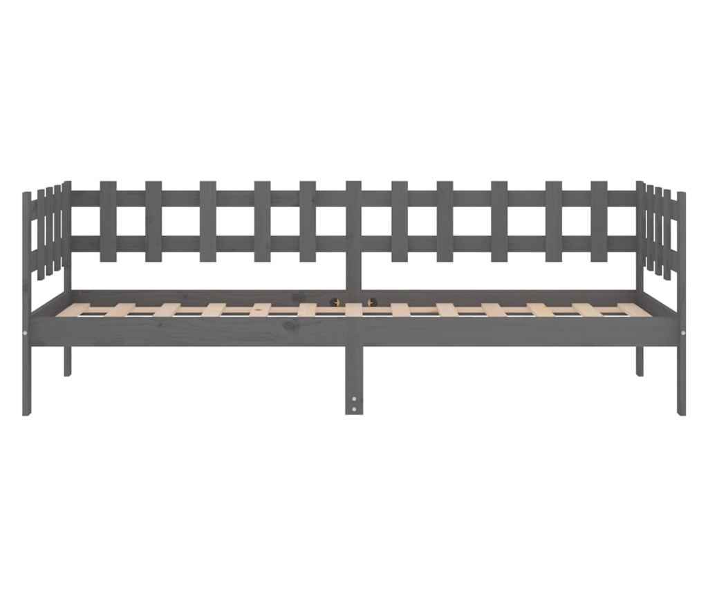 Daybed, Γκρι, 90x200 εκ., Μασίφ Ξύλο Πεύκου - 8