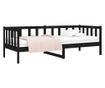 Daybed, Μαύρο, 90x190 εκ., Μασίφ Ξύλο Πεύκου thumbnail 3