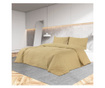 Set posteljine za poplun Smeđe-sivi 135 x 200 cm pamučni
