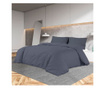 Set posteljine za poplun antracit 220 x 240 cm pamučni
