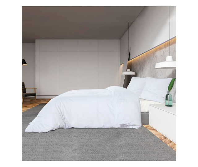 Set posteljine za poplun Bijela 135 x 200 cm pamučni