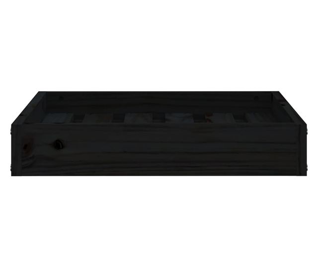 Кучешко легло, черно, 51,5x44x9 см, борова дървесина масив