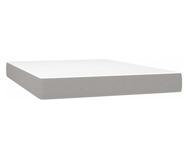 Легло с пружини, матрак и LED, светло сиво, 140x190 см, текстил