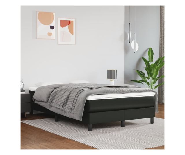 Madrac s džepičastim oprugama crni 120x200x20 cm umjetne kože
