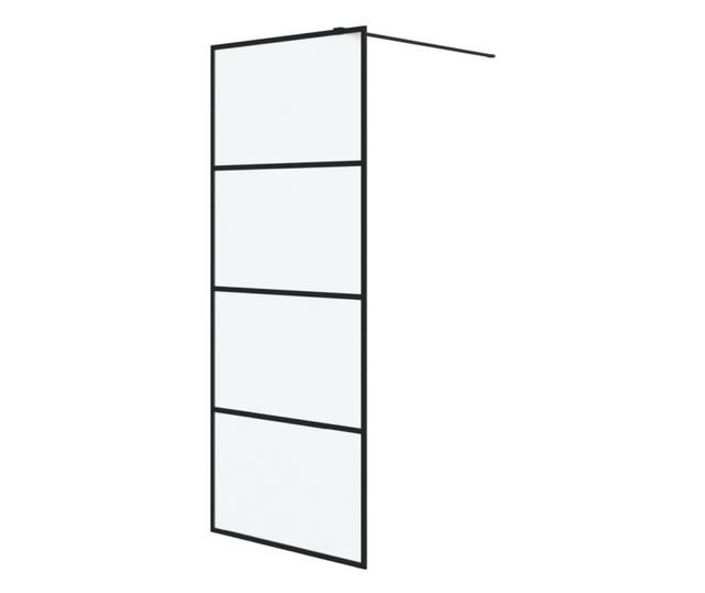 fekete ESG tejüveg zuhanyfal küszöb nélküli zuhanyhoz 80x195 cm