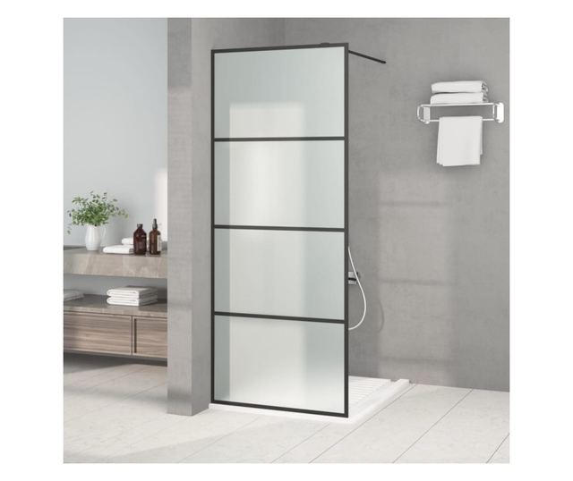 fekete ESG tejüveg zuhanyfal küszöb nélküli zuhanyhoz 80x195 cm