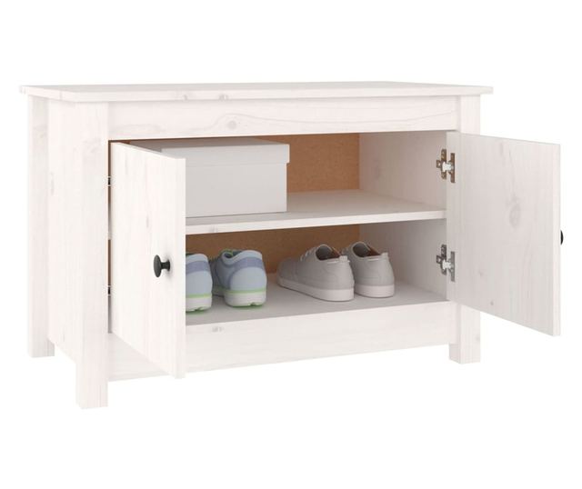 Ormarić za cipele bijeli 70 x 38 x 45,5 cm od masivne borovine
