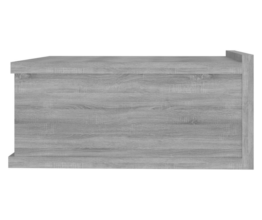 Επιπλέοντο Νυχτερινό Σκαμπό, Sonoma Gray, 40x30x15 εκ., Επεξεργασμένο Ξύλο - 8