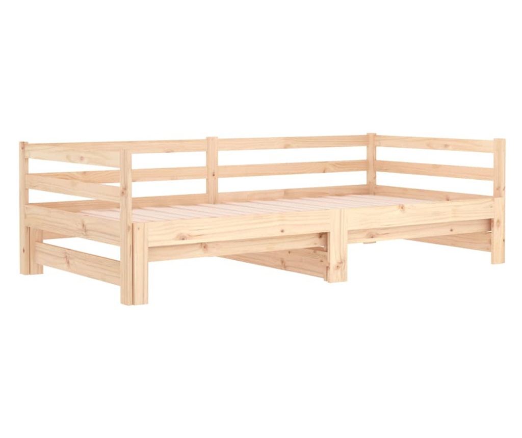 Rozkładane łóżko dzienne 2x(80x200) cm lite drewno sosnowe - 8
