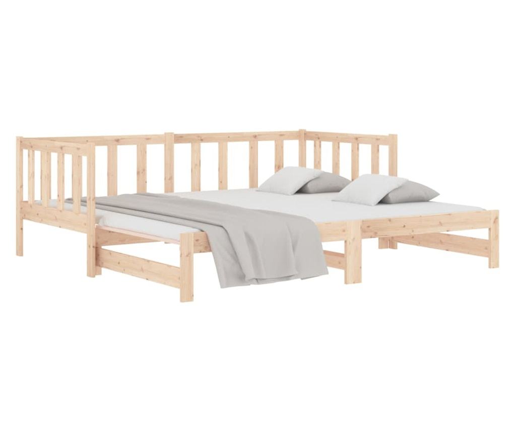 Izvlačni krevet na razvlačenje 2x(80x200) cm od masivne borovine - 3