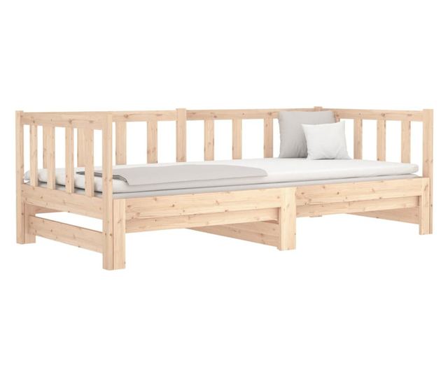 Разтегателно легло ден 2x(80x200) см Масивна борова дървесина