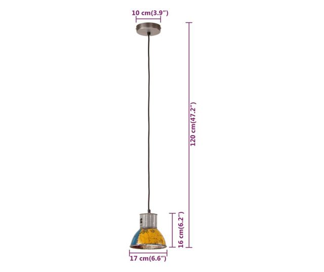kerek többszínű ipari függőlámpa 25 W 17 cm E27
