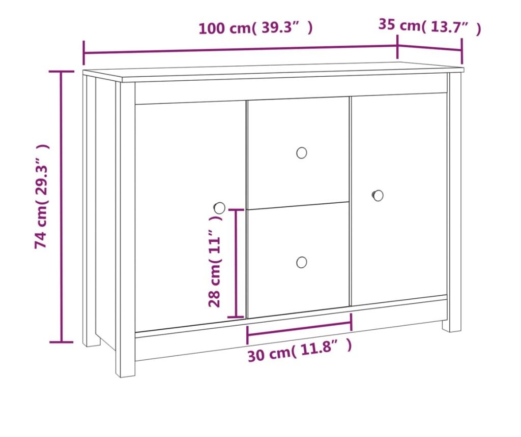 Omarica, bela, 100x35x74 cm, masivni borovec - 7