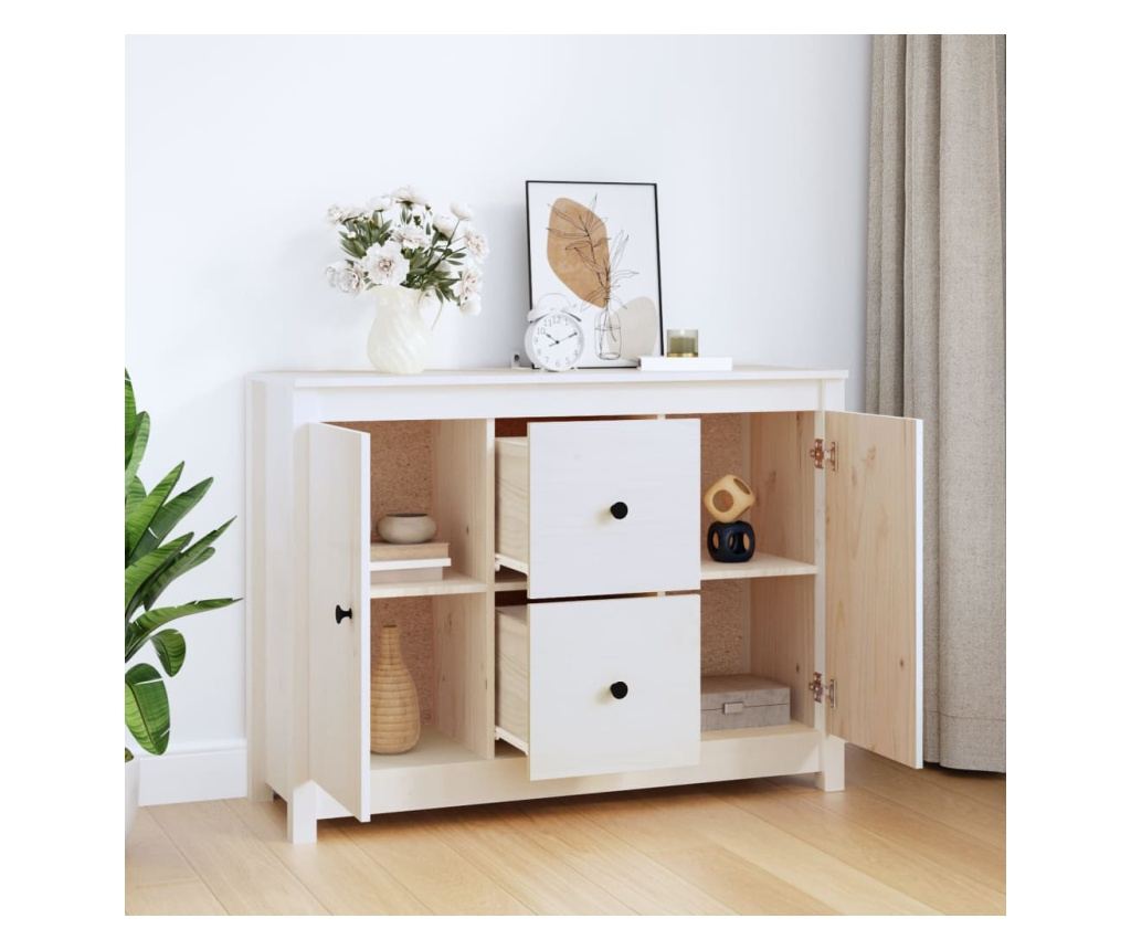 Omarica, bela, 100x35x74 cm, masivni borovec - 3