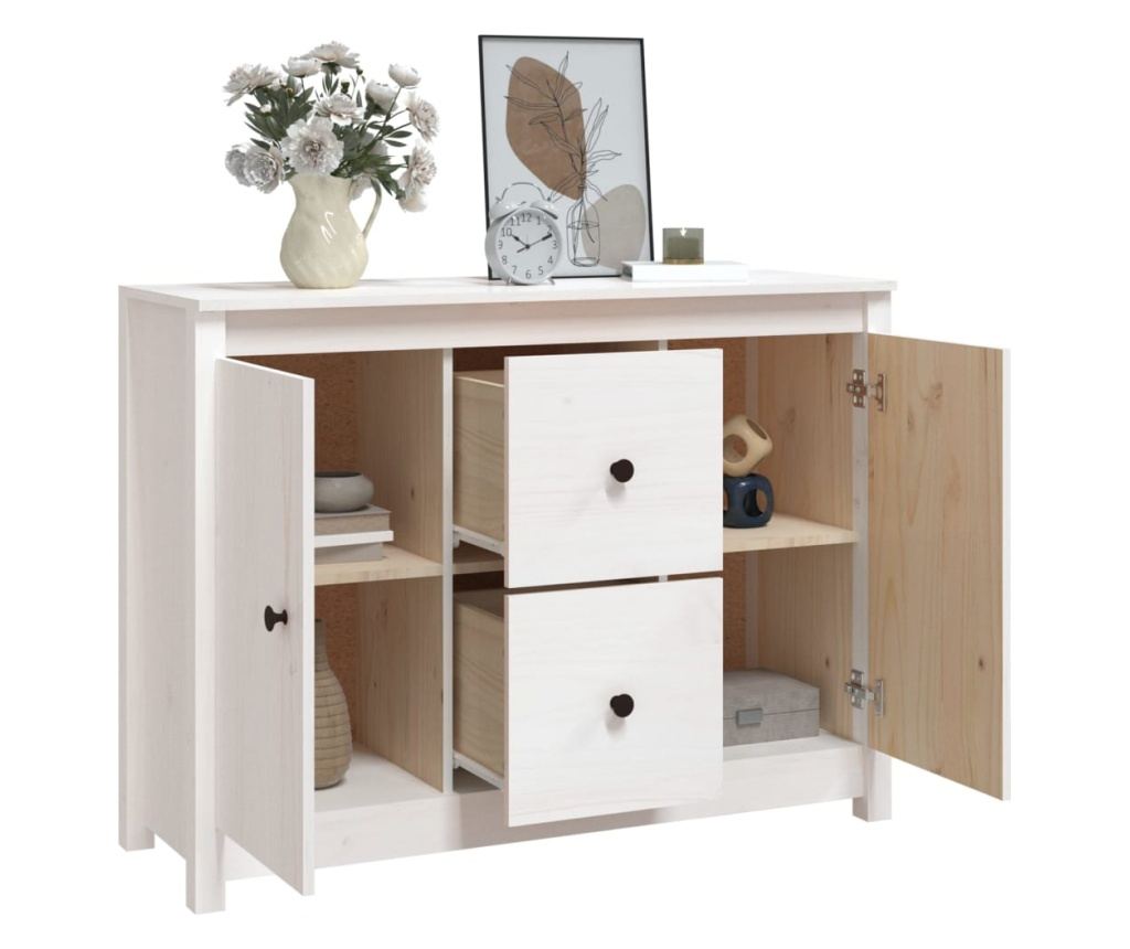 Omarica, bela, 100x35x74 cm, masivni borovec - 5