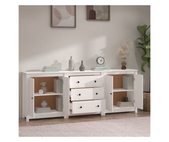 Omarica, bela, 210x35x80 cm, masivni borovec